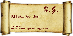 Ujlaki Gordon névjegykártya
